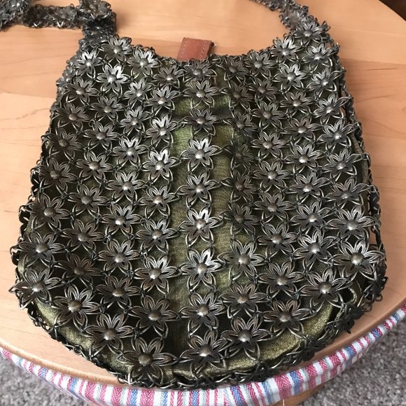 NWOT Kenny Ma Designs, Metal Mesh Evening Shoulder Bag & Matching Purse Hanger - Picture 5 of 8